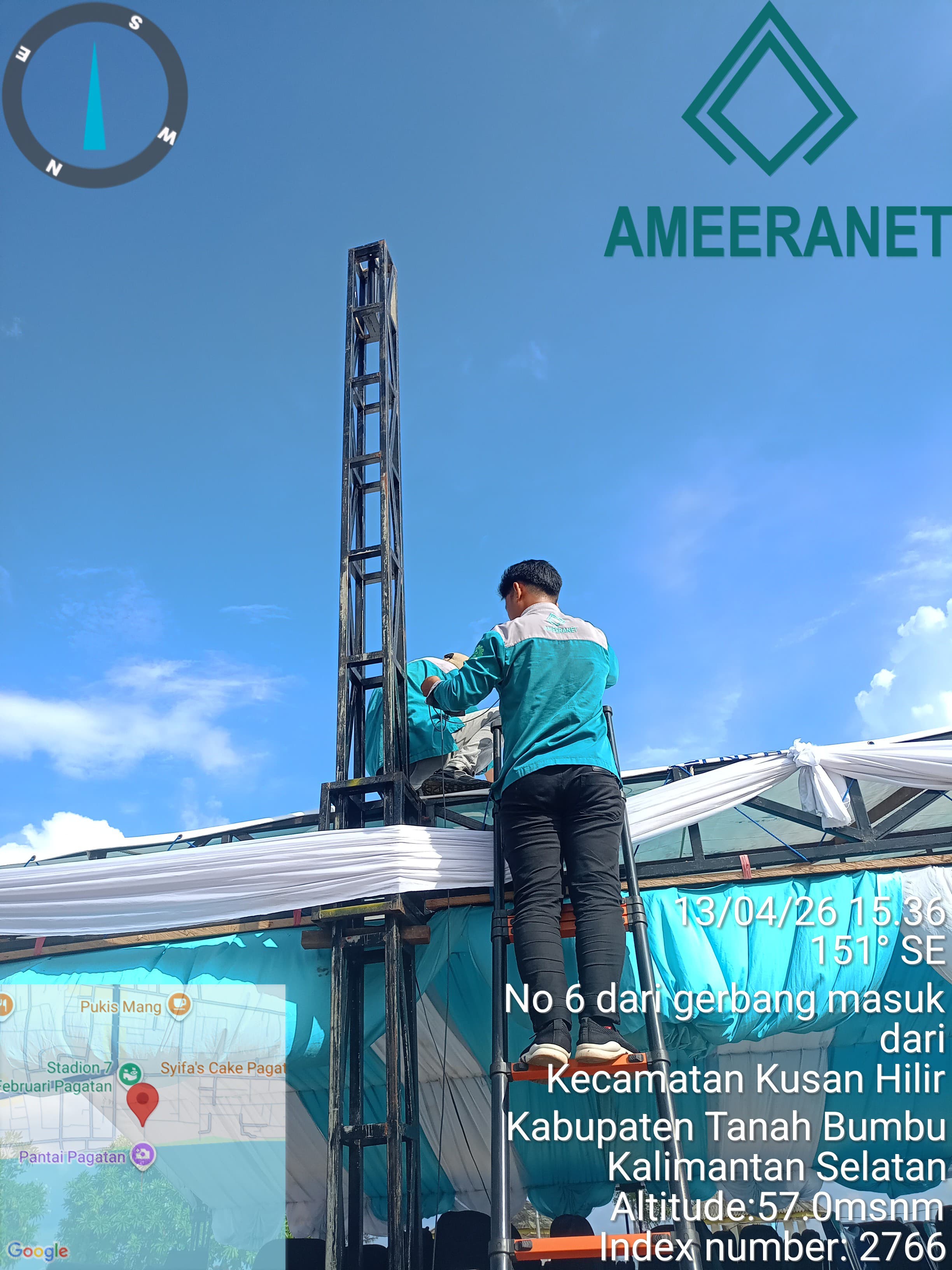 Pemasangan Jaringan Pesta Pantai